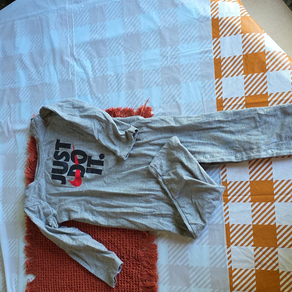 Nike Gray 'Just Do It' Onesie